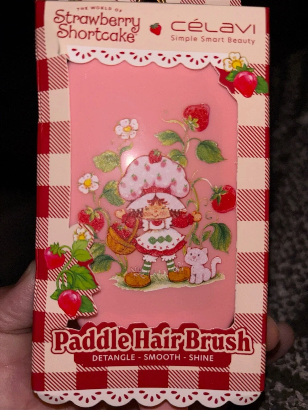 CélaVi Strawberry Shortcake Pink Paddle Hair Brush